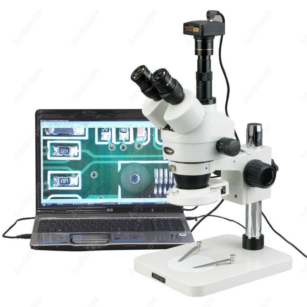 Amscope Microscope Stereo 7X-45X - AmScope Trinocular Zoom Stereo Microscope 7X-45X