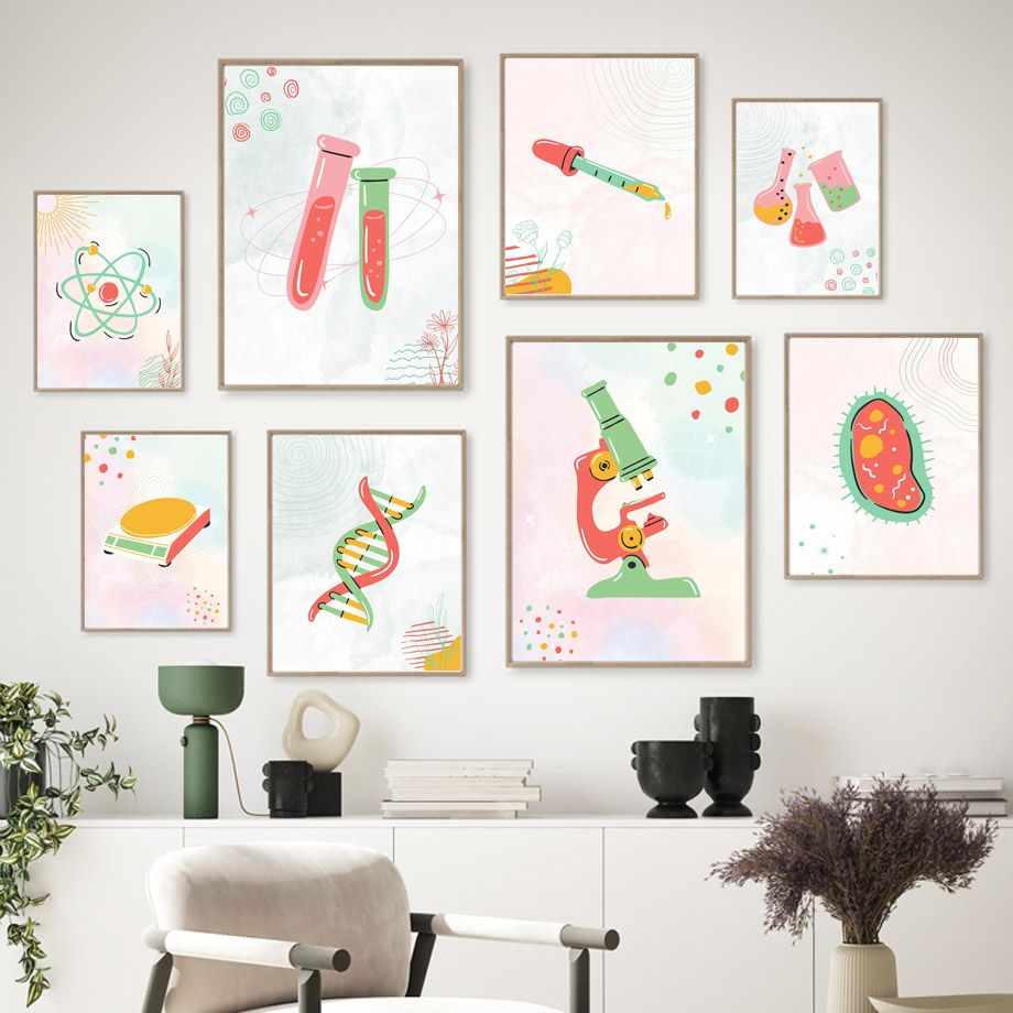 1pc frameless Canvas Painting  - Science Nursery ulasan dan harga
