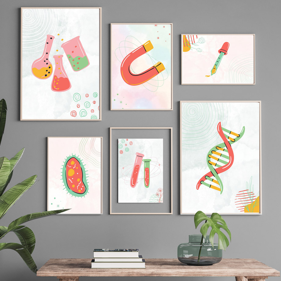 1pc frameless Canvas Painting  - Science Nursery ulasan dan harga