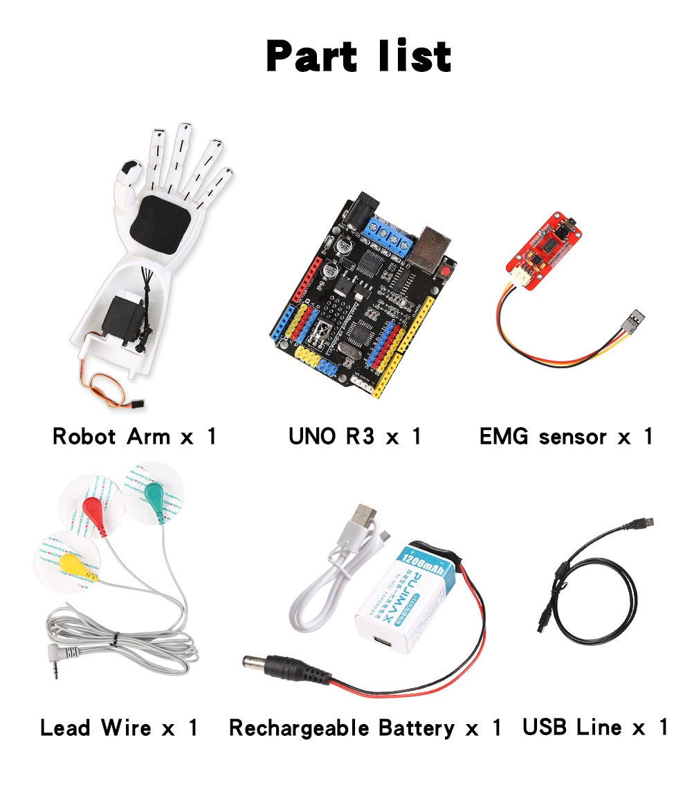 EMG Sensor Robotic Arm Electri - Science Robot ulasan dan harga