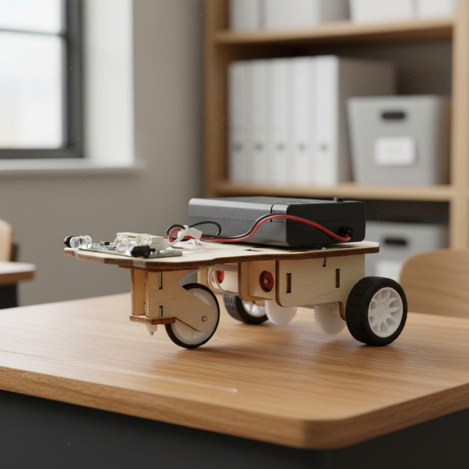 Wooden Intelligent Vehicle Kit - Science Robot ulasan dan harga